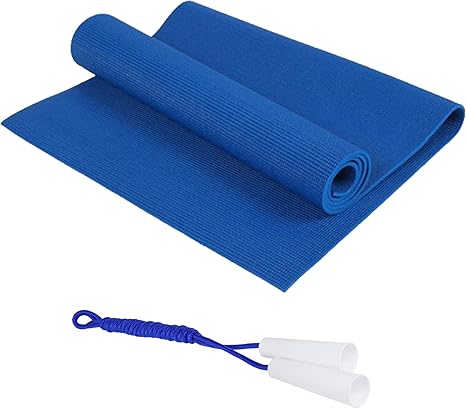 Slosy Esterilla para Yoga Azul Antideslizante + Comba Colchón Abdominales Colchoneta de Pilates 173 x 61cm Entrenamiento Gimnasio Alfombrilla Fitness Espuma Accesorios Ejercicio: Amazon.es: Deportes y aire libre