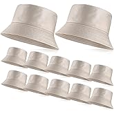 Velmitten 36/24/12 Pcs Bucket Hats for Men Women Bulk Cotton Fishing Cap UV Protection Beach Foldable Solid Color Sun Cap