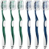 Fremouth Extra Firm Toothbrushes with Covers for Adults, 6 Count | Cross Extra Hard Bristles, Deep Plaque &amp; Stain Removal with Built in Tongue Scraper, Ergonomic Grip