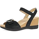 Dansko Stella Multi-Strap Wedge Sandal for Women - Cork/EVA Wedge with Arch Support -Fully Adjustable Straps-Lightweight Rubber Outsole
