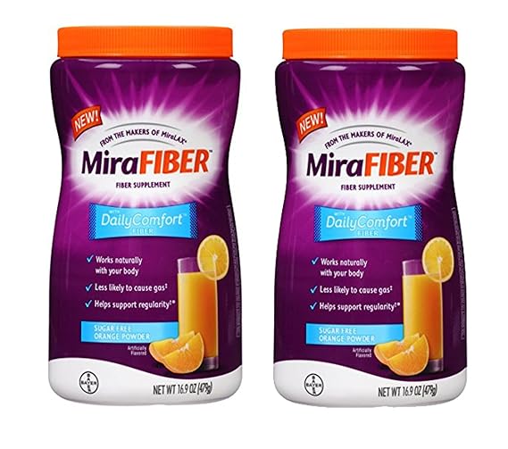 Miralax MiraFiber Daily Comfort Fiber, Sugar Free Orange Powder, 16.9