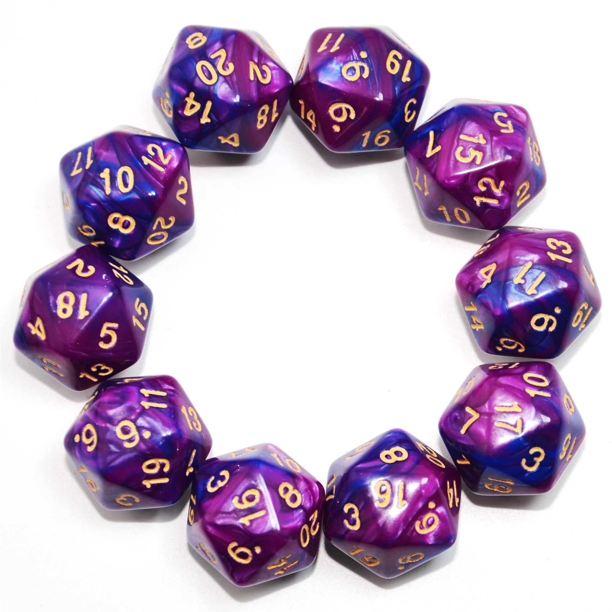 SmartDealsPro 10-Pack 20 Sided Dice D20 Polyhedral Dice for DND RPG MTG Table Game (Color 12)