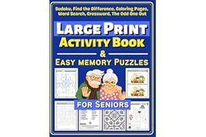 Large Print Activity Book & Easy Memory Puzzles for Seniors: Fun And Relaxing Puzzles For Elderly, Exercises include Word Sea