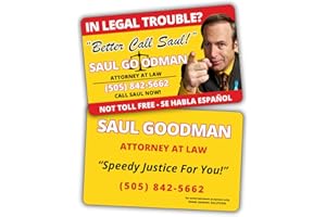 MIAMI GRAPHIC SOLUTIONS Pack of 2 Saul Goodman Lawyer's Card | Driver License | Fake ID Card | Collectible Trading Card Driver’s License | Novelty Gift for Holidays | Better Call Saul Card | Costume Complement