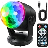 Luditek Portable Disco Ball Party Lights Sound Activated Battery Powered | Karaoke Dancing Strobe Lights for Indoor Outdoor Christmas Halloween Party Decorations Supplies for Car Home