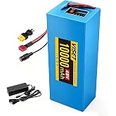 VISET 48V/36V/ Ebike Battery 10AH/20AH/Electric Bike Battery with BMS, Power Indicator Light,XT60 Connector,Compatible with E-Bikes, Scooters, ATVs, Motorcycles and100-1000W Motors(48V10AH)