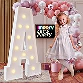 imprsv 4FT Marquee Light Up Letters for Birthday Party Decorations Marquee Letters for Marry Me Wedding Event Bridal Shower Baby Shower Anniversarty Party Decor,Letter A