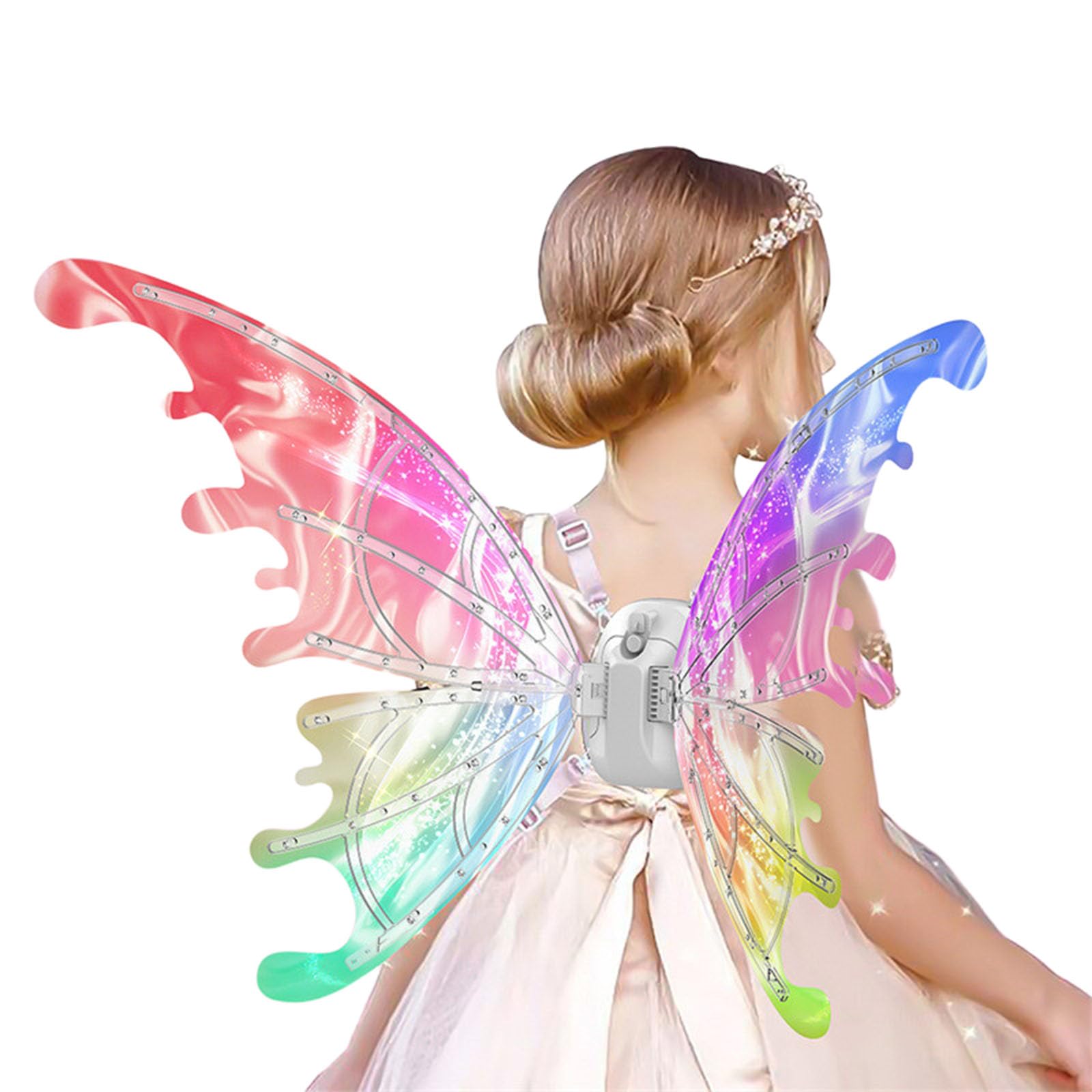 CEMIRK LED Fairy Wings for Kids – Light Up Butterfly Wings with Music & Flapping Motion, Adjustable Straps Fancy Dress Fairy Wings Costume for Girls Boys Halloween, Birthday Party & Role Play
