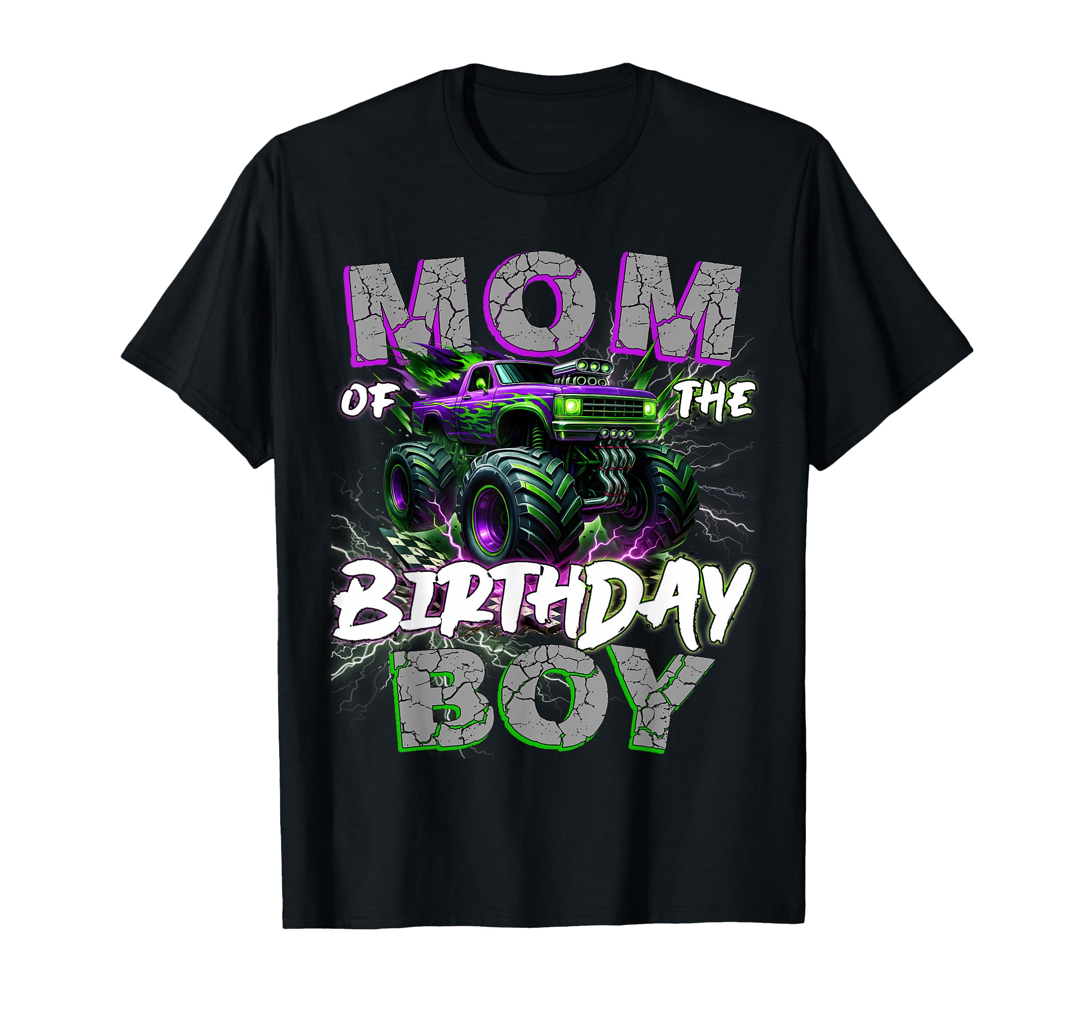 Photo 1 of Mom of The Birthday Monster Truck Family Matching Party T-Shirt