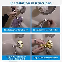 Enhon Metal Tub Spout Cover Ring, Bathroom Faucet