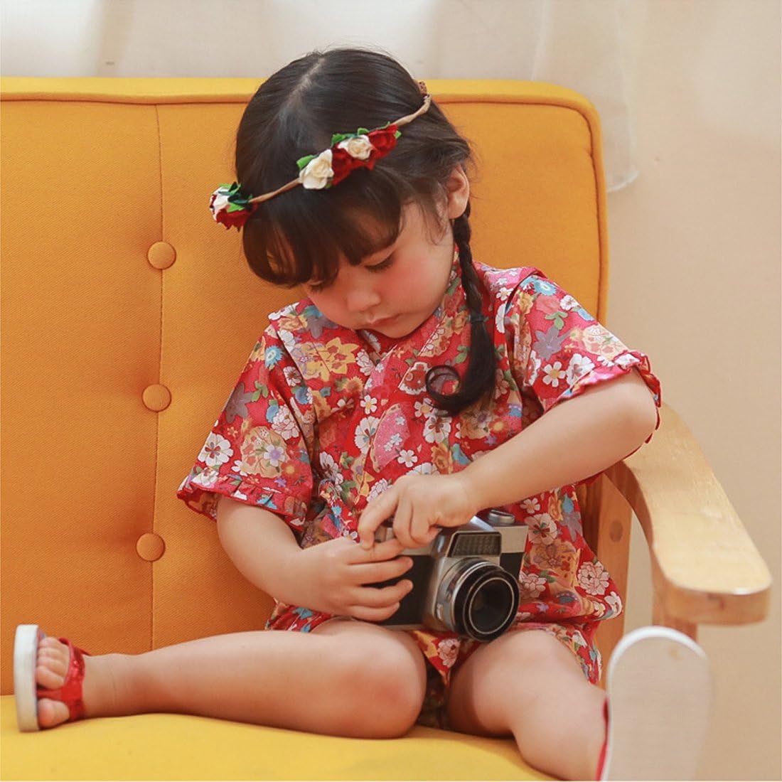 PAUBOLI Baby Japanese Kimono Robe Cotton Infant Comfy Loose Pajamas: Clothing