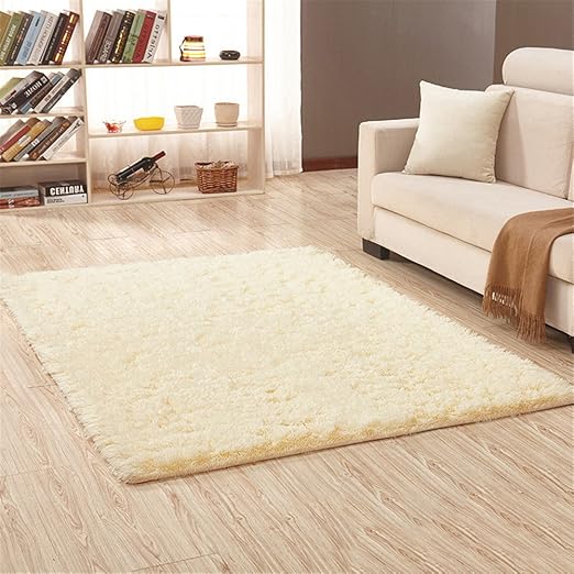 Ommda Tappeti Salotto Pelo Lungo Moderni Quadrati Tappeti Lavabili In Lavatrice Salotto Beige 140x200cm