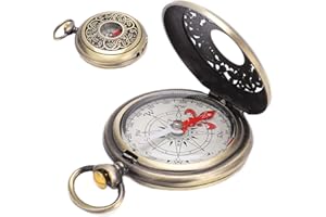 Compass, Waterproof Shockproof Hiking Compass Brass Accurate Compass for Camping Hiking Navigation