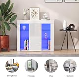 Panana Sideboard Cupboard Unit with 4 Glass Shelves RGB LED White view 3