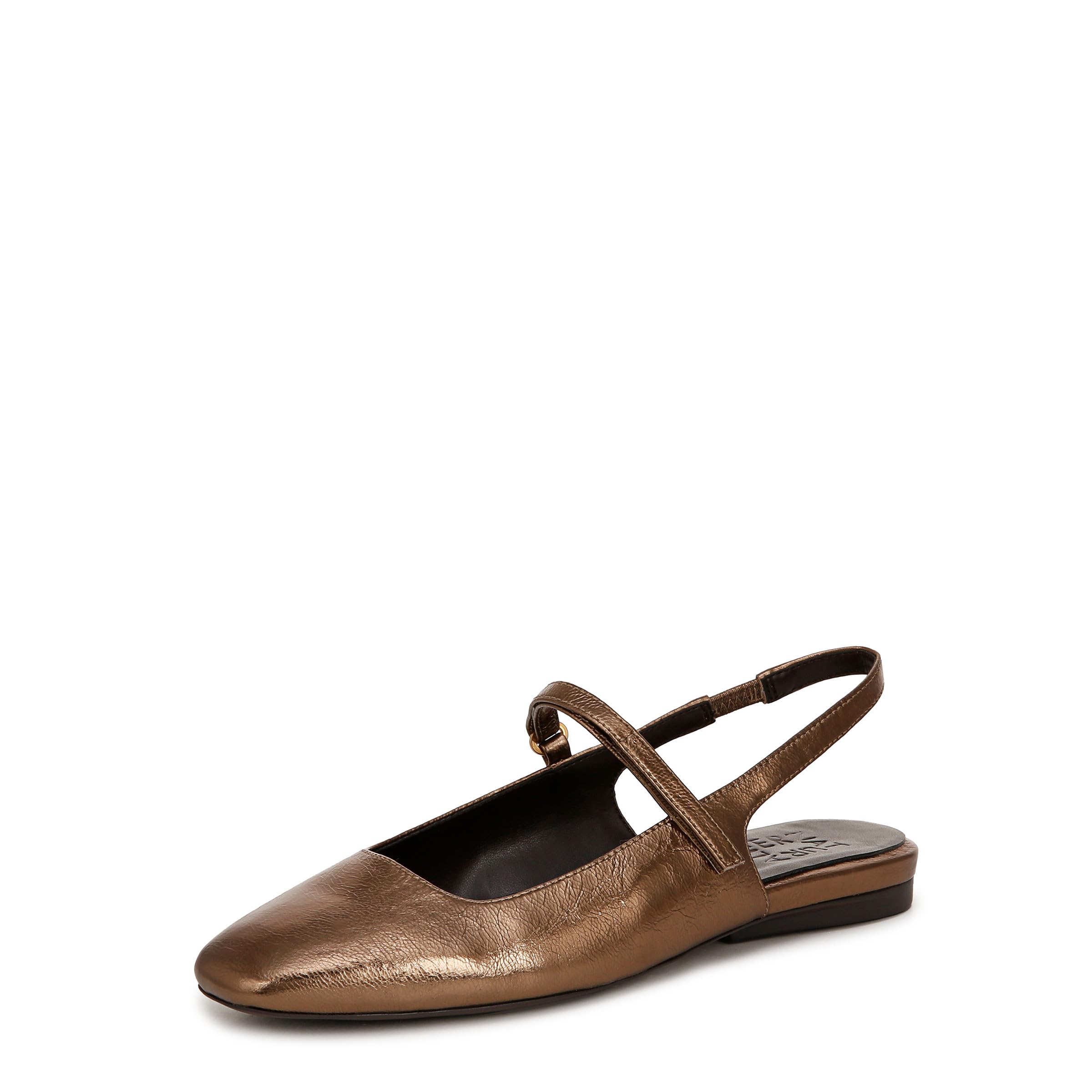 Naturalizer Womens Connie Mary Jane Slingback Ballet Flat Old Gold Metallic 7.5 M