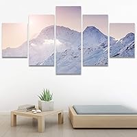 SIGNWIN 5 Panel Canvas Wall Art Modern Art Contemporary Landscape Multicolor Photography Relax/Calm Sky for Home Decorations Ready to Hang - 60