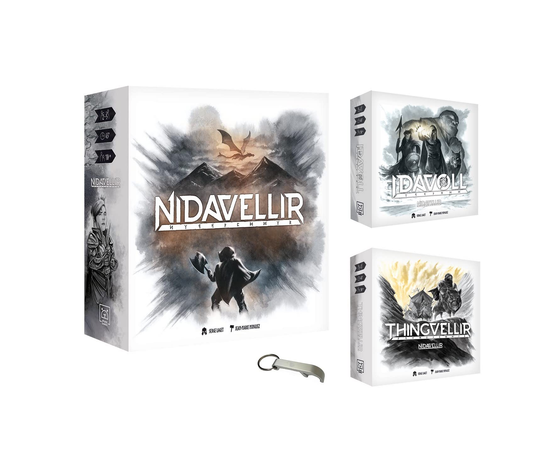 Set of Nidavellir Basic Game + Thingvellir + Idavoll + 1 Blumie Bottle Opener (Base + Thingvellir + Idavoll)