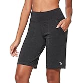 baleaf Women's Bermuda Long Shorts 10" Knee Length High Rise Athletic Shorts Pull On Workout Walking Golf Running Summer