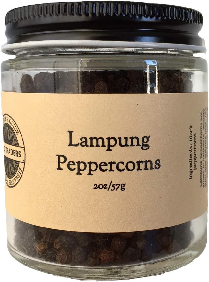 SALT TRADERS Lampung (Lampong) Sumatra Indonesia Black Peppercorns - 2oz Net Wt.