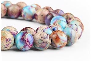 DIQIO Natural Stone Beads Gemstone Beads for Jewelry Making - Galaxy Sea Sediment Jasper Beads for Bracelets, 6mm Semi Precious Crystal Round Beads(58-60pcs, 6mm, Galaxy Sea Sediment Jasper)