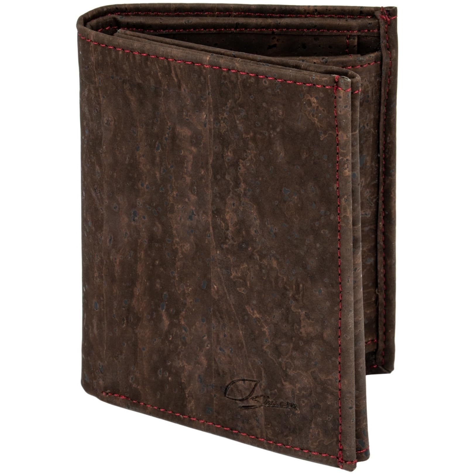 Simaru Small Slim Purse with Coin Pocket and Card Slots – Made with Cork Fabric, Vegan & Sustainable – Compact RFID Blocking Wallet for Men and Women