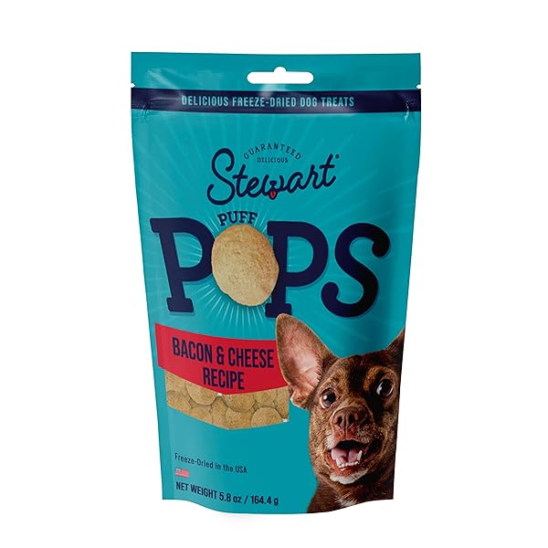 STEWART FREEZE DRIED DOG TREATS, PUFFPOPS BACON AND...