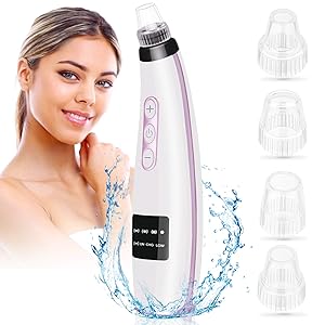 Blackhead Remover, ONME Blackhead Pore Vacuum Extractor Tool Device Suction Kit Electric Face Nose Blackhead Whitehead Remover with 4 Replaceable include 2 Acne removal tool