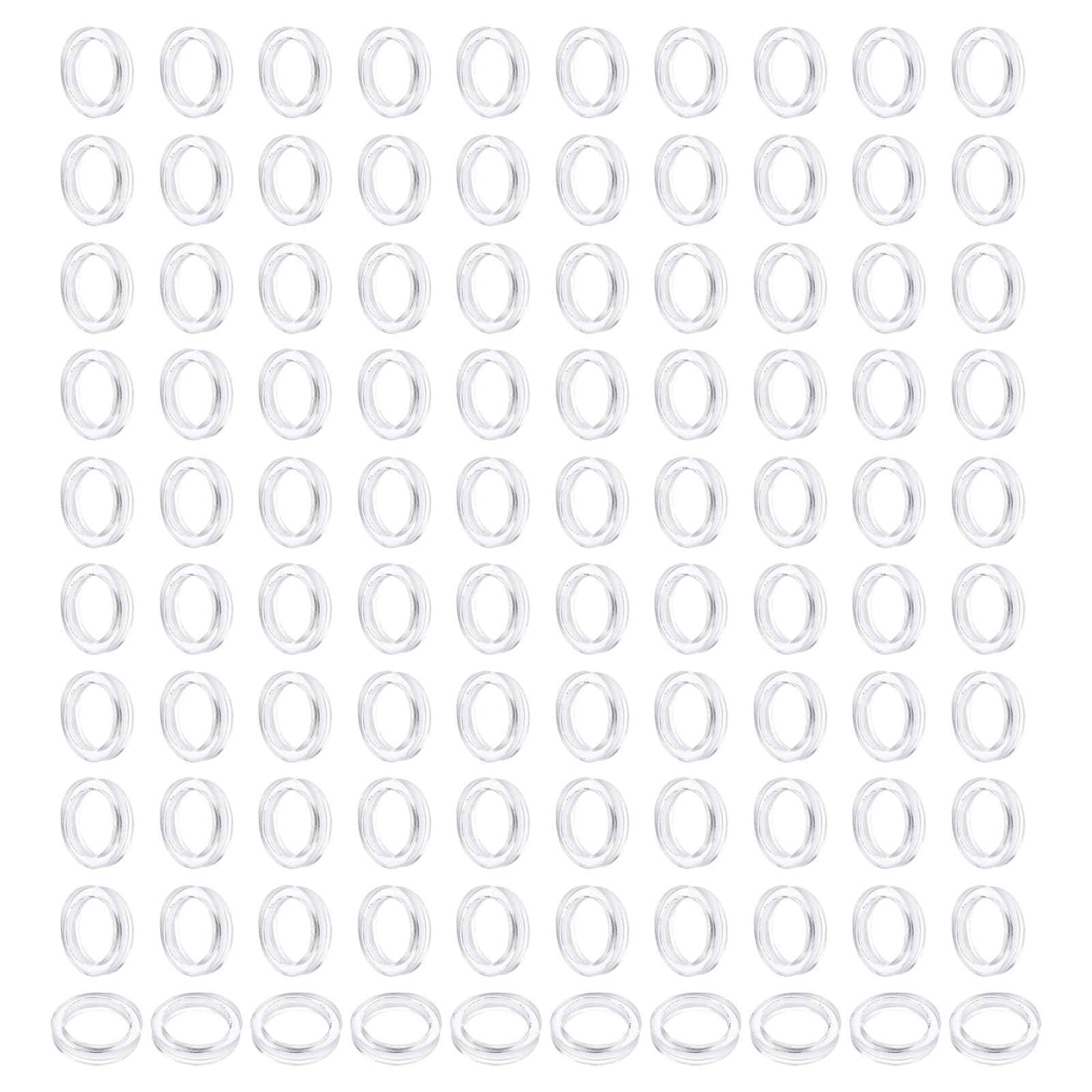 PATIKIL Nylon Flat Washers, 100 Pieces 0.28" ID 0.35" OD 0.079" Thickness Plastic Seal Gaskets Ring Flat Spacer for Sealing Plumbing Faucet Hose, Clear