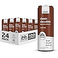 Slate Milk - High Protein Milk Shake - Classic Chocolate - Lactose Free, 20g Protein, 1g Sugar, 100 Calories, 2g Net Carbs, No Added Sugar - Natural, Breakfast Boost, Post Workout - 11 fl oz, 24 Cans