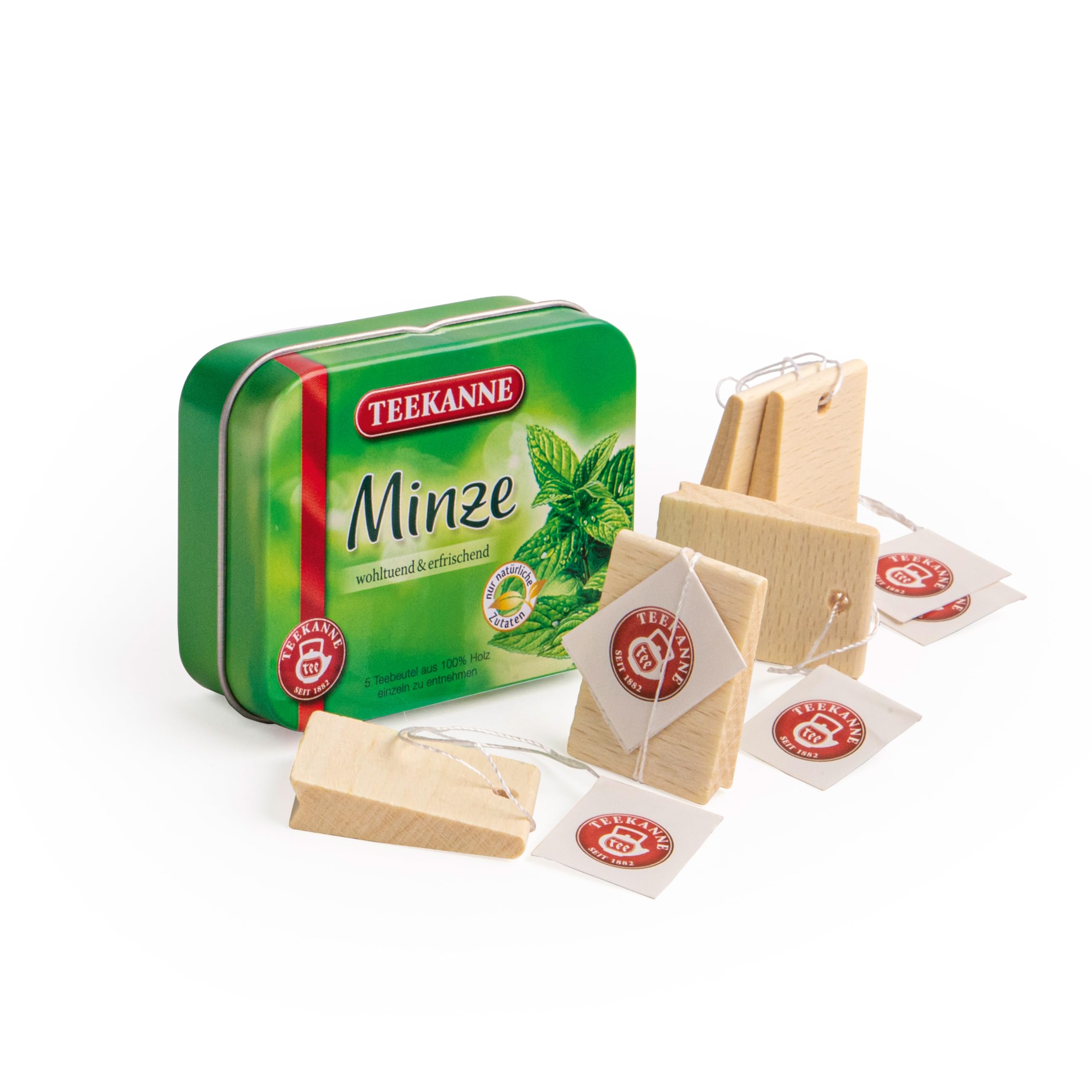 Erzi Pretend Play Wooden Grocery Shop Merchandize Loose Tea in a Tin From Teekanne