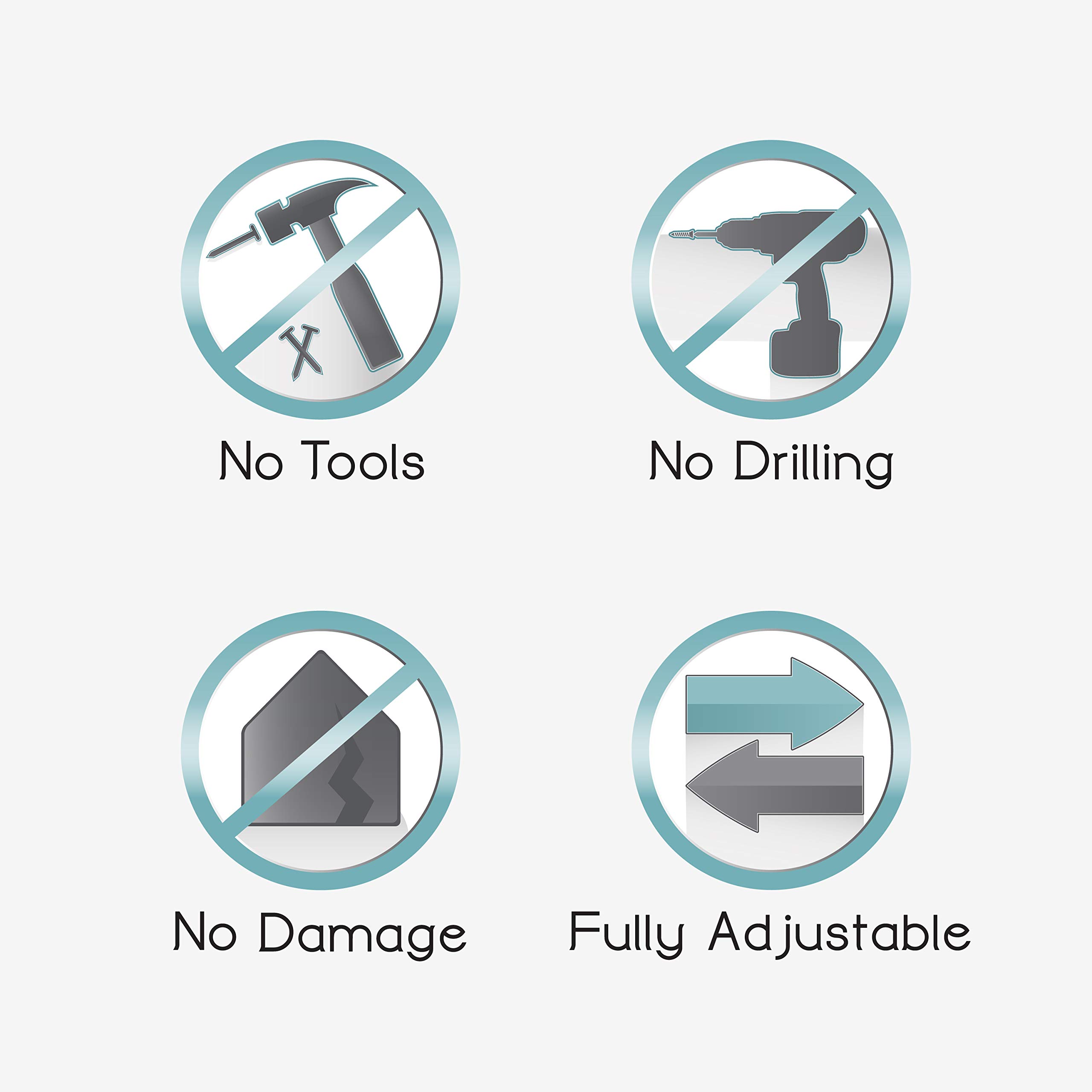 Zenna Home NeverRust Rustproof Aluminum Tension Mount Curved Shower Rod, Bronze