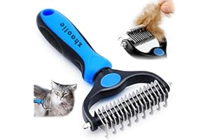 ZHAOLIESM Dog Brush for Shedding - Double Sided Deshedding Undercoat Rake for Dogs and Cats Extra Wide Dog Grooming Brush, Pet Brush,Dematting Comb for Dogs and Cats, Blue
