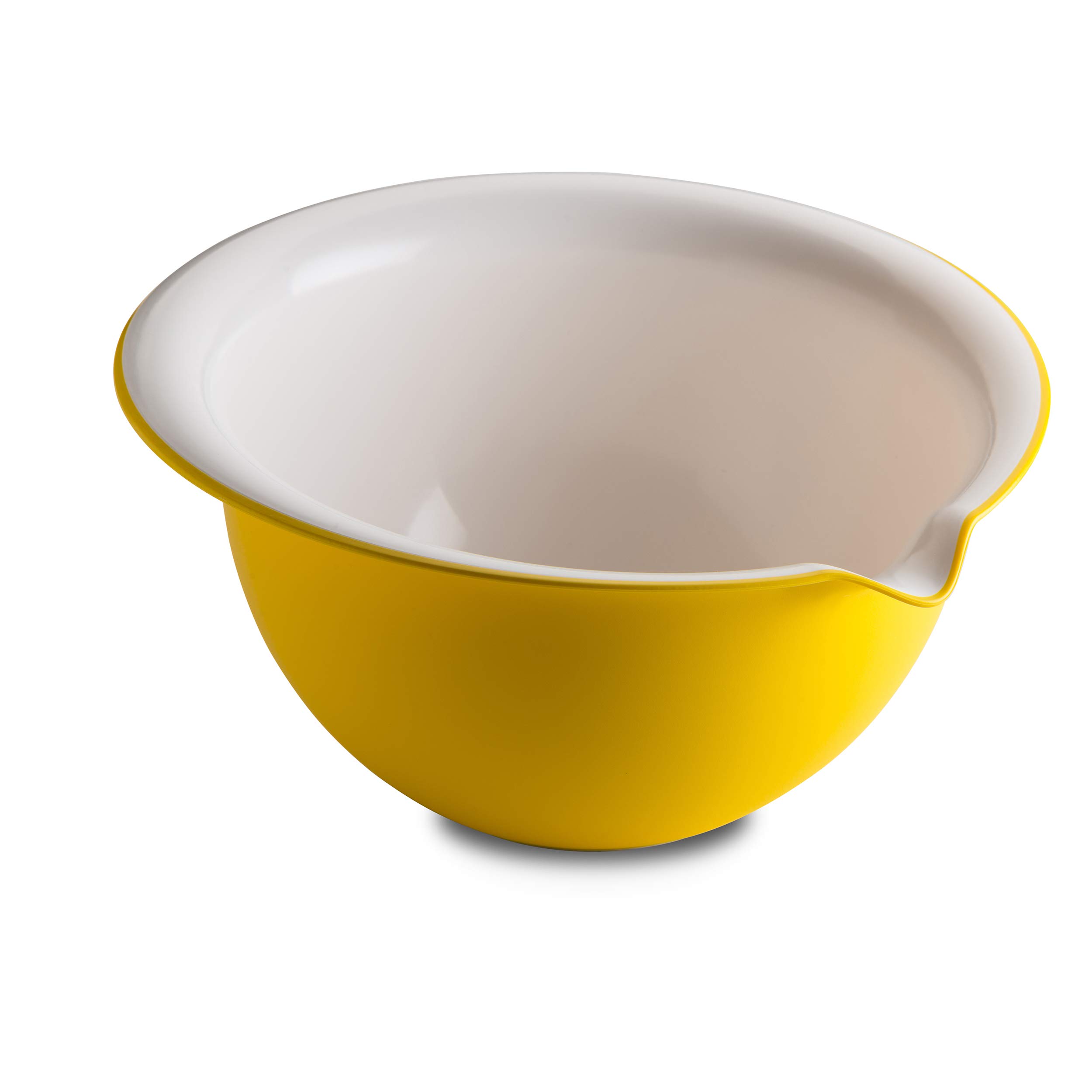 Omada Design Mixing Bowl 11,81 x 9,84 x 7,08 inch (30x25x18 cm), 105,59 fl oz (3 lt), White Inside and Colored Outside, in Antibacterial, Sanaliving Line