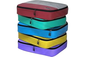 DOT&DOT Large Packing Cubes for Travel - 5pc Packing Cubes for Suitcases - Lightweight Luggage Organizer Bags