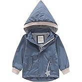 BINIDUCKLING Kids Rain Jacket Toddler Raincoat Girls Boys Spring Jacket 2-8 Years