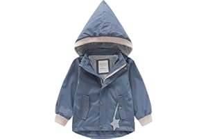 BINIDUCKLING Kids Rain Jacket Toddler Raincoat Girls Boys Spring Jacket 2-8 Years