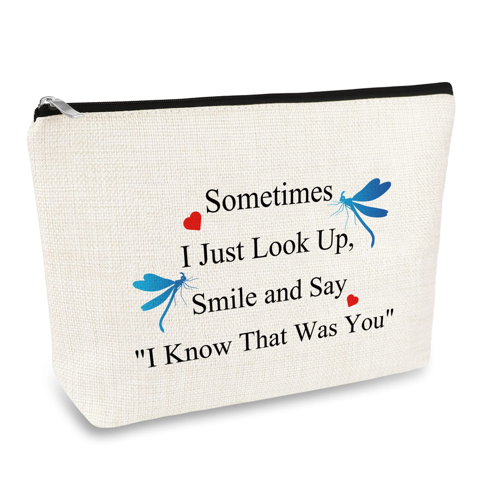 Dragonfly Gift Memorial Gifts Makeup Bag Dragonfly Lover Gifts Sympathy Cosmetic Bag Remembrance Loss of Loved One Gift for Women Travel Cosmetic Pouch Bereavement Present