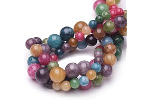 Chicager Natural Stone Beads for Jewelry Making,8mm Blue Tourmaline Polished Smooth Round Gemstone Beads for Bracelet Necklac