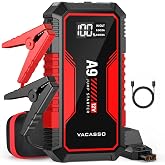 VACASSO Jump Starter A9 12V 4000A Portable Jumper Starter Red | 7L Gas/4L Diesel, Car Battery Booster Jump Starters Pack with USB Ports, Jumper Cables, LED Light, Storage Case