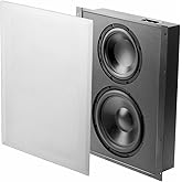 OSD Audio SL800D Trimless in Wall Subwoofer, Dual 8 Inch Woofers, 300W Power Handling, Sealed Enclosure, Magnetic Paintable Grille, Home Theater Subwoofer for Custom Installs