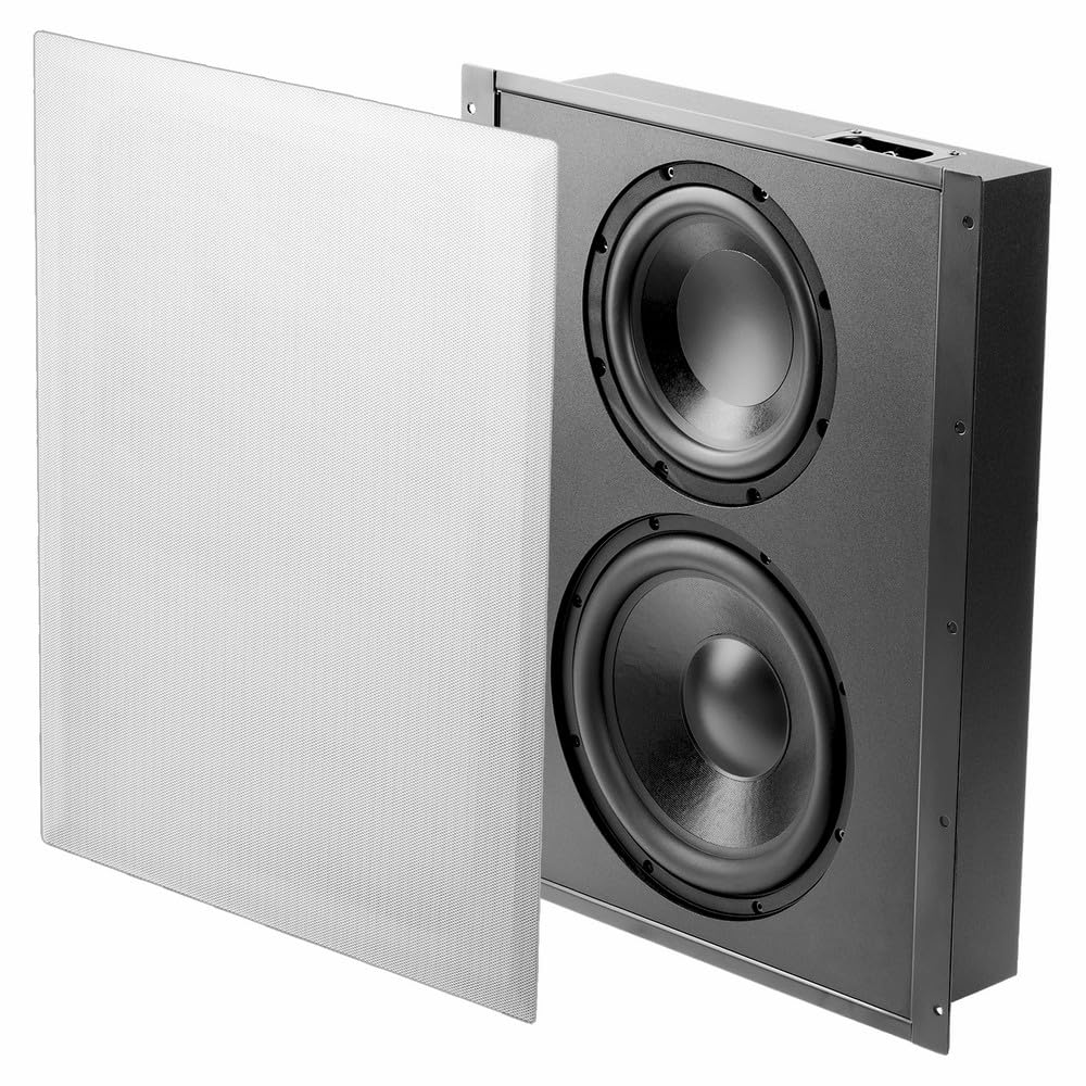OSD Audio Trimless in Wall Subwoofer Dual 8" Woofers 300W Sealed Enclosure Magnetic Grill SL800