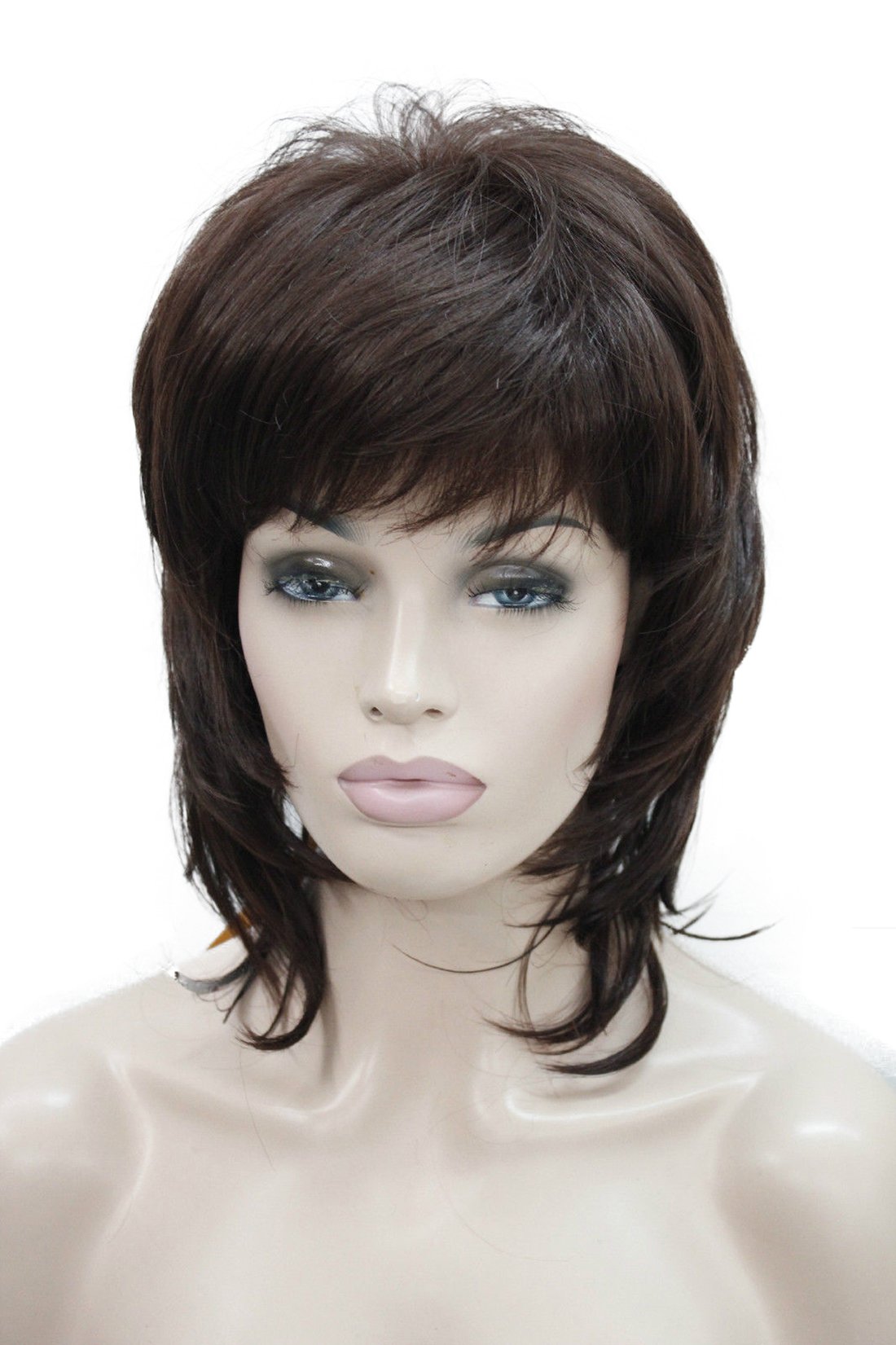 Lydell Short Shaggy Layered Classic Cap Full Synthetic Women's Wigs (33 Dark Auburn)