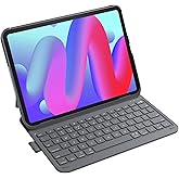 Inateck for iPad 10th/11th Gen Case with Keyboard, Ultralight Keyboard with Pen Holder for iPad 11th(2025 11" A16)/10th Gen(2022 10.9"), Air 11" M3/M2 (2025/2024), Air 5/4, Pro 11 4/3/2/1,AirTap Gray