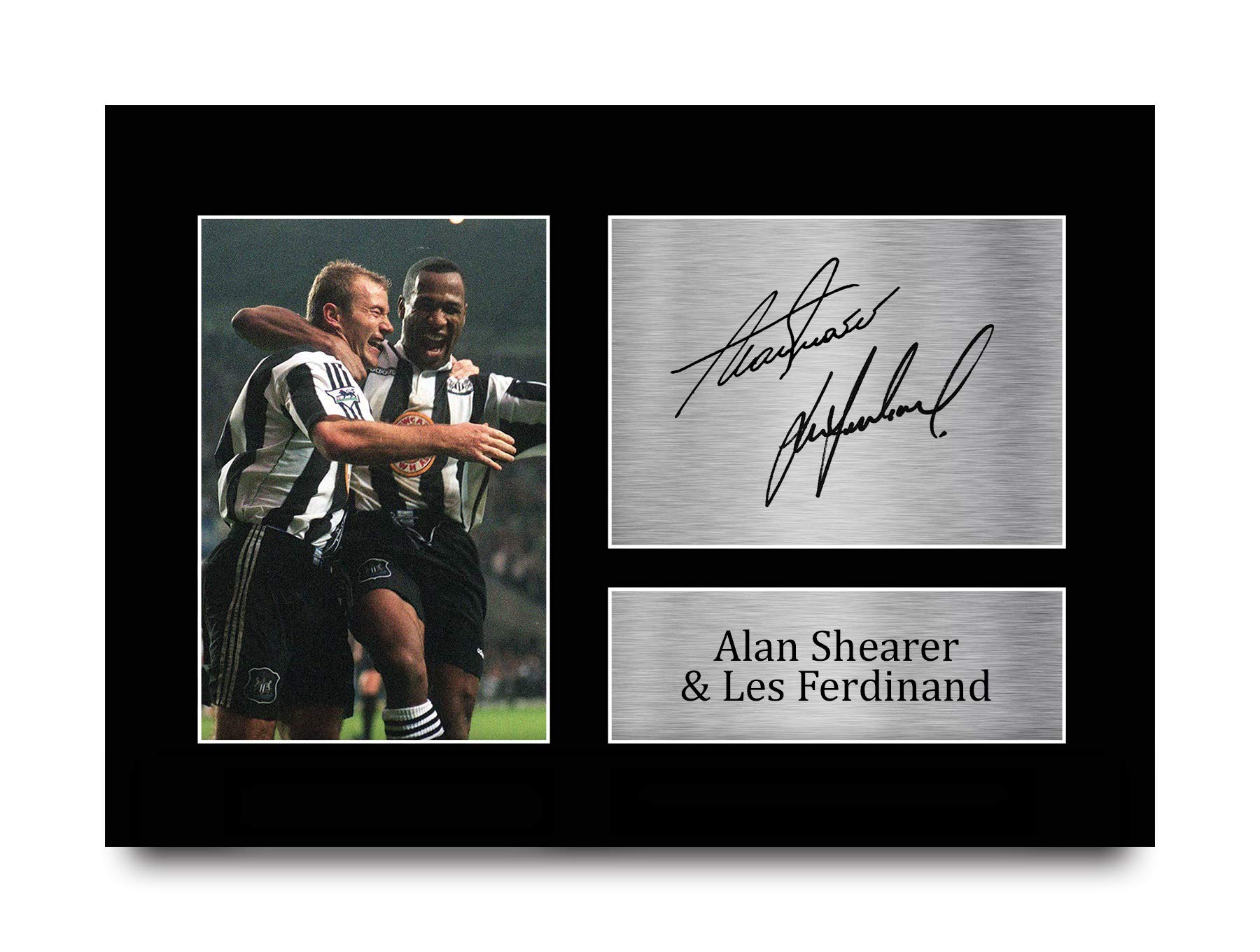 HWC Trading A4 Les Ferdinand & Alan Shearer Magpies Gifts Printed Signed Autograph Picture for Fans and Supporters - A4