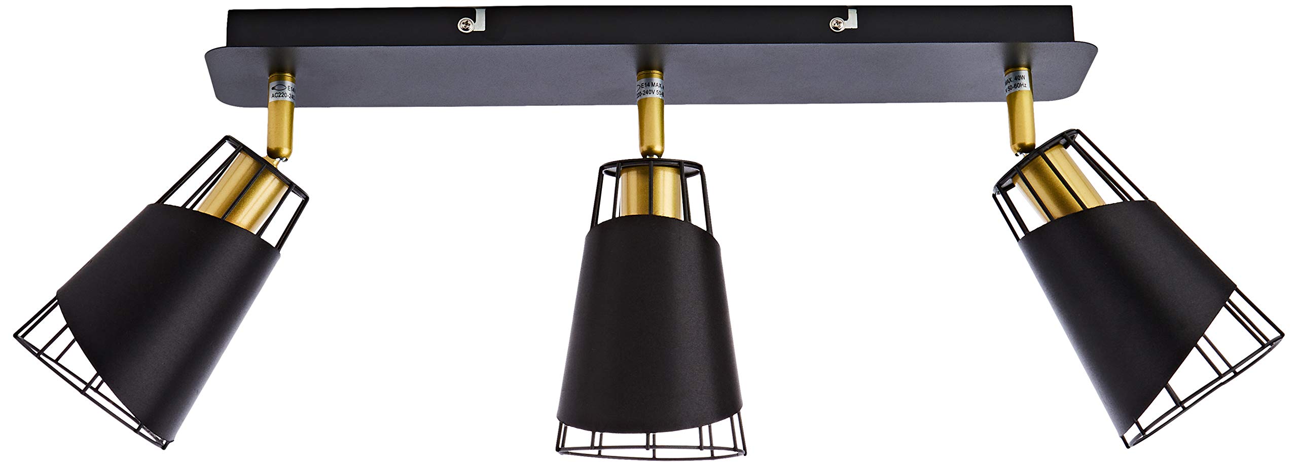 Homemania Spotlight, Metal, Black, Gold