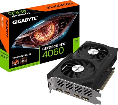 Gigabyte RTX 4060 WINDFORCE OC 8GB GDDR6 PCIe 4.0 2475MHz Core DLSS 3
