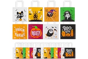 CCINEE 24pcs Halloween Non-woven Treat Bag,Halloween Goodie Tote Gift Bags with Handles for Kids Trick or Treat Party Favor S