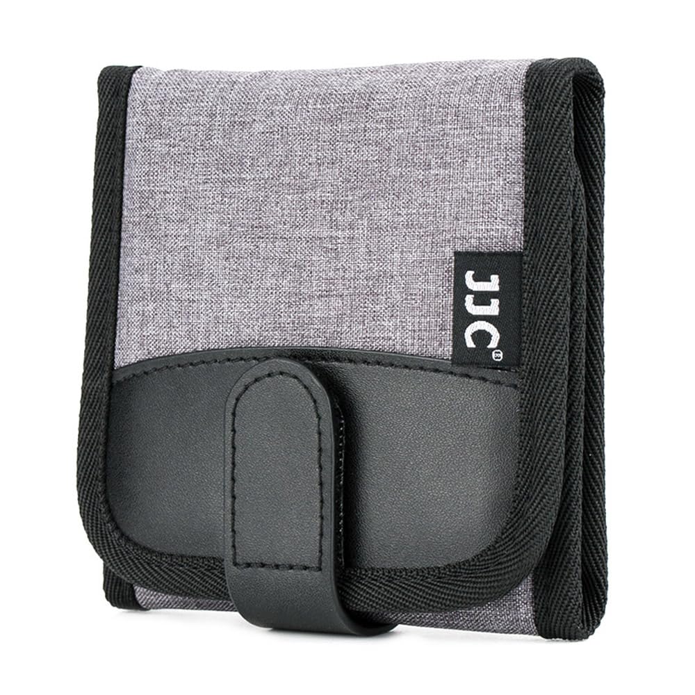 JJC 3 Pocket Camera Lens Filter Pouch Protective for Filters up to Dia. 82 mm, Filter Carry Case Storage Bag for ND UV CPL Filter, with a Microfiber Cleaning Cloth