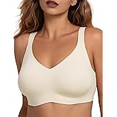COMFELIE Wireless Seamless Support Bralette Ultra-Comfort Sleep T-Shirt Bra for Large Breasts