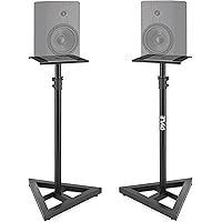 PYLE Speaker Stand- Universal Speaker Stands, Very Stable High Non-Slip Triangle Base, Telescoping Height Adjustable 26''- 52
